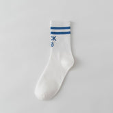 COTTON BREATHABLE LETTER SPORTS MID CALF SOCKS_CWMS1417
