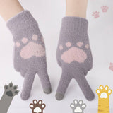 Winter Cute Cat Claw Plush Touch Screen Gloves_Cwag0231
