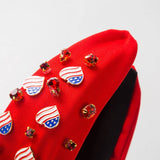 4TH OF JULY NEW LOVE FLAG PERSONALIZED HEADBAND_CWAHA1259
