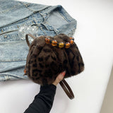 Winter Leopard Print Crossbody Bucket Plush Bag_Cwab4018