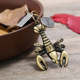 ALLOY SHRIMP CAR PENDANT RETRO COWHIDE KEYCHAIN_CWMM4791