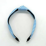 NAVY STRIPE WIDE KNOT PU LEATHER HEADBAND_CWAHA6327
