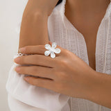 EXAGGERATED FRENCH DISC PLEATED METAL RING_CWAJE1824