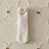 EMBROIDERED CARTOON BEAR LINT FREE SOCKS_CWMS0800