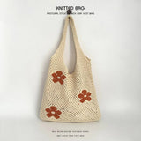 Exquisite Knitted Heart Tote Handbag_Cwab2389