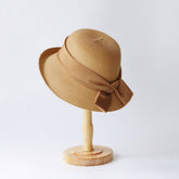 SUMMER NEW STYLE RIBBON TURN UP BOW STRAW HAT_CWAH3481