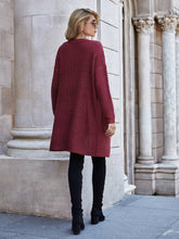 Womens Loose Plus-Size Solid Color Sweater Coat