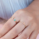 SIMPLE AND COOL MOON CREATIVE RING OPEN RING_CWAJE1748