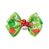 CHILDRENS SANTA CLAUS PRINTED BOW HAIRPIN_CWAHA2364