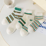 STRIPED EMBROIDERED BUNNY SOCKS FOR WOMEN_CWMS2026
