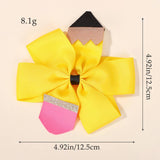 BABY BOW HAIR CLIP WITH PENCIL PATTERN HANDMADE_CWAHA6710