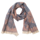 FLORAL JACQUARD SCARF WINTER SHORT FRINGE WRAP_CWASC1279