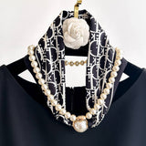 Pearl Magnetic Skinny Silk Neck Scarf_Cwasc03931