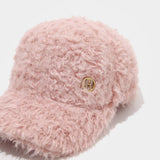 Winter R Letter Plush Warm Baseball Cap Hat_Cwah04766