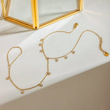 Trendy 18K Gold Multi-Zircon Toe Ankle Chain