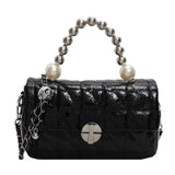 Laser Pearl Chain Diamond Single-Shoulder Bag