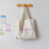 MACARON COLOR EMBROIDERED CANVAS TOTE FOR STUDENTS_CWAB5627