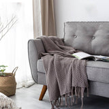 NEW Z PATTERN SIMPLE COTTON KNITTED THROW BLANKET_CWMM2370