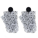 LONG DYED FABRIC HEART EARRINGS HANDMADE STYLE_CWMM6260