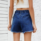 Washed Slim Fit Denim Shorts