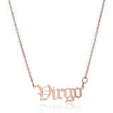 STAINLESS STEEL ZODIAC PENDANT CLAVICLE NECKLACE_CWMM2719