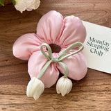 3D TULIP SCRUNCHIE HAIR TIE FOR BUN STYLE_CWAHA5504