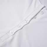 Solid Color Crew-Neck Button Casual Slim-Fit Top