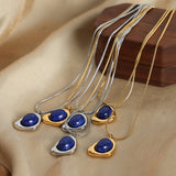 INLAID SAPPHIRE PENDANT NECKLACE JEWELRY_CWAJE1089
