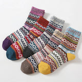 5PR SET RETRO ETHNIC STYLE SOCKS FOR MEN WINTER_CWMS0680