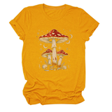 PLAYFUL RED MUSHROOM PRINT WOMENS BASE TEE_CWTTS1510