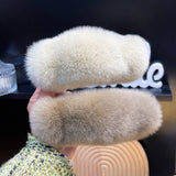 FUZZY BUNNY FUR HAIR CLAW LARGE LAZY STYLE CLIP_CWAHA3323