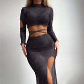 4PCS SET BIKINI LONG SLEEVE COVER UP SWIMWEAR_CWMW0916