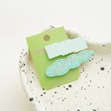 New Wavy Plaid Hair Clip Set Of 2_Cwaha1029