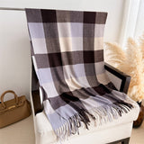 Warm Checkered Scarf Shawl For Cold Weather_Cwasc2763