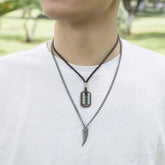 DESIGN DOUBLE LAYER VINTAGE WAX WIRE NECKLACE_CWMM4601