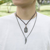 DESIGN DOUBLE LAYER VINTAGE WAX WIRE NECKLACE_CWMM4601