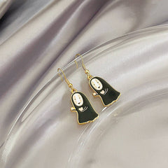 CARTOON FUNNY SEA URCHIN GHOST EARRINGS_CWAJE1846