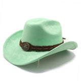 FAUX SUEDE FELT COWBOY HAT MENS CLASSIC FEDORA_CWAH2510