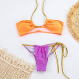 SEXY FLUORESCENT BIKINI NYLON TIE FRONT SWIMWEAR_CWMW0252