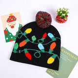 CHRISTMAS LED LIGHT GLOWING KNITTED CHRISTMAS HAT_CWAH2314