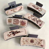 CACTUS PRINT LEATHER HAIR CLAW CLIP WESTERN STYLE_CWAHA0606