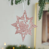 PINK GOLD GLITTER XMAS TREE HANGING DECORATION_CWMM9761
