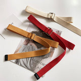 CANVAS SIMPLE DOUBLE BUCKLE DECORATIVE BELT_CWABE0661
