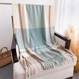 Ven Plaid Fringe Scar Warm Winter Shawl Wrap_Cwasc2779