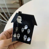 HALLOWEEN PUMPKIN SKULL AND BAT HAIR CLIP_CWASC1584