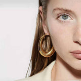 MINIMAL HOLLOW HOOP STUD EARRINGS FOR WOMEN_CWAJE5092