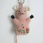 HAND EMBROIDERED PINK MOUSE PLUSH CHARM_CWMM6010