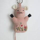 HAND EMBROIDERED PINK MOUSE PLUSH CHARM_CWMM6010