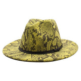 SNAKE PATTERN WOOLEN HAT WITH WIDE BRIM JAZZ HAT_CWAH2595