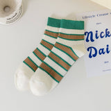 STRIPED EMBROIDERED BUNNY SOCKS FOR WOMEN_CWMS2026